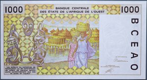 obverse: BENIN 1000 FRANCHI 1991 FDS