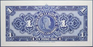 obverse: COLOMBIA 1 PESO ORO 1954 qFDS