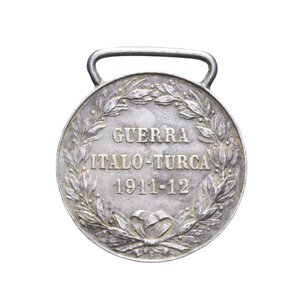 reverse: REGNO D ITALIA VITT. EMANUELE III MEDAGLIA GUERRA ITALO TURCA 1911-1912 REGIA ZECCA AG. 15,60 GR. 32 MM. BB+