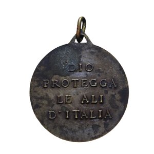 reverse: REGNO D ITALIA MEDAGLIA REGIA AERONAUTICA DIO PROTEGGA LE ALI D ITALIA AE ARGENTATO 5 GR. 23,5 MM. BB-SPL