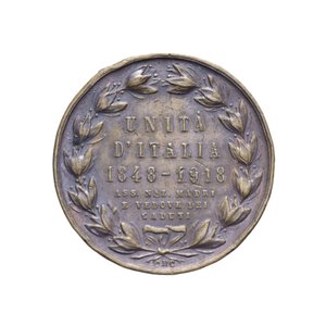 reverse: REGNO D ITALIA VITT. EMANUELE III MEDAGLIA 1848-1918 ASS. NAZ. MADRI VEDOVE UNITA  D ITALIA AE. 15,4 GR. 31,8 MM. BB(APPICCAGNOLO RIMOSSO)