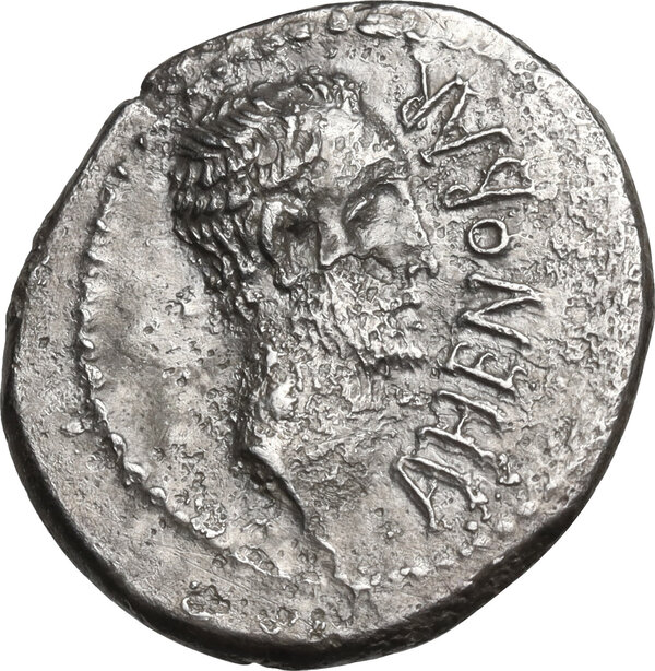 Cn. Domitius Ahenobarbus.. AR Denarius, military mint, 41 BC