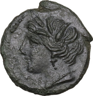 obverse: Syracuse.  Hieron II (274-215 BC).. AE 17 mm, c. 275-269/265 BC