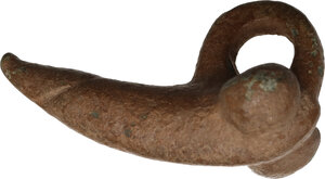 obverse: Bronze phallic amulet  34 mm  Roman Period 1st-3rd century