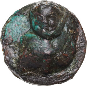 obverse: Bronze applique or medallion.  Roman imperial, 1st-3rd century AD.  21 mm, 12.50 g