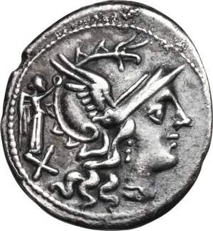 obverse: C. Terentius Lucanus. AR Denarius, 147 BC