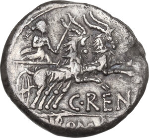 reverse: C. Renius. AR Denarius, 138 BC