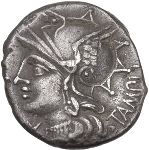 obverse: M. Baebius Q. f. Tampilius.. AR Denarius, 137 BC