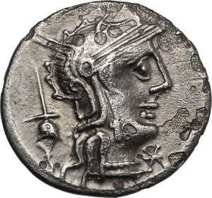 obverse: L. Postumius Albinus.. AR Denarius, 131 BC