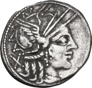 obverse: Cn. Papirius Carbo. AR Denarius, 90 BC