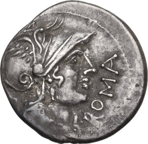 obverse: Cn. Domitius Ahenobarbus. AR Denarius, 116-115 BC