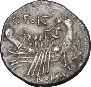 reverse: C. Fonteius. AR Denarius, 114-113 BC