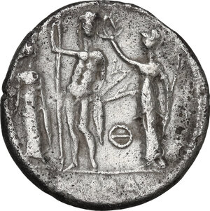 reverse: Cn. Cornelius Blasio. AR Denarius, 112-111 BC