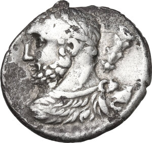 obverse: Ti. Quinctius. AR Denarius, 112-111 BC