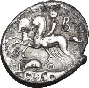 reverse: Ti. Quinctius. AR Denarius, 112-111 BC