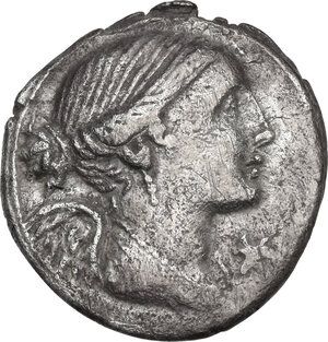 obverse: L. Valerius Flaccus. AR Denarius, 108-107 BC