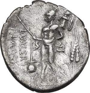 reverse: L. Valerius Flaccus. AR Denarius, 108-107 BC