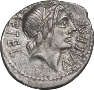obverse: L. Caecilius Metellus and C. Publicius Malleolus.. AR Denarius, 96 BC