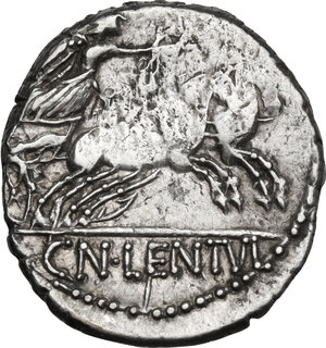 reverse: Cn. Cornelius Lentulus Clodianus. AR Denarius, 88 BC