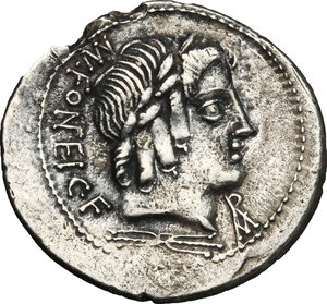 obverse: Mn. Fonteius. AR Denarius, 85 BC