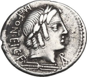 obverse: Mn. Fonteius. AR Denarius, 85 BC