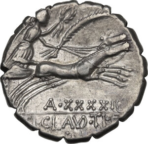 reverse: Tiberius Claudius Nero. AR Denarius serratus, 79 BC