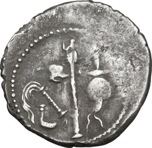 obverse: Julius Caesar.. AR Denarius, uncertain mint, 49-48 BC