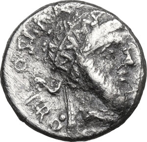 obverse: Pompey and Cn. Piso. AR Denarius, uncertain mint, 49 BC