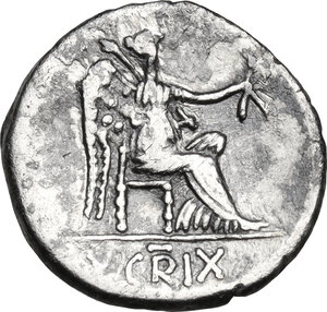 reverse: M. Porcius Cato. AR Denarius, 47-46 BC