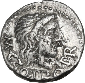 obverse: M. Porcius Cato. AR Quinarius, 47-46 BC