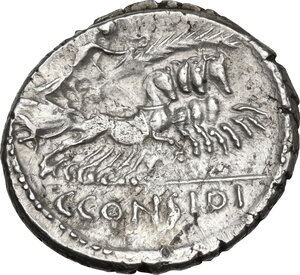 reverse: C. Considius Paetus. AR Denarius, 46 BC
