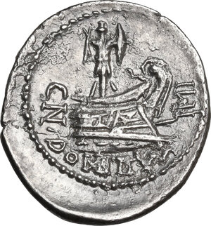 reverse: Cn. Domitius Ahenobarbus.. AR Denarius, military mint, 41 BC