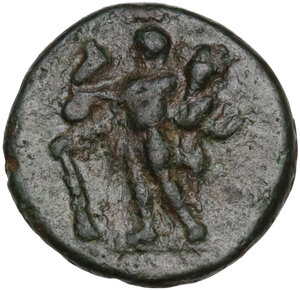 reverse: Southern Apulia, Uxentum. AE 15 mm, 150-125 BC