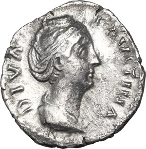 obverse: Faustina I (died 141 AD).. AR Denarius, 141 AD