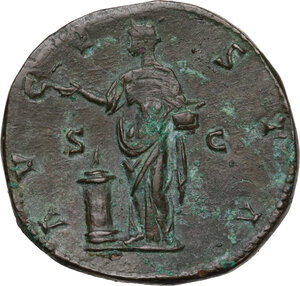 reverse: Faustina I (died 141 AD).. AE Sestertius