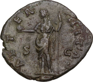 reverse: Faustina I (died 141 AD).. AE As, 141 AD