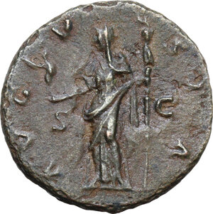 reverse: Faustina I (died 141 AD).. AE As, 141 AD