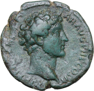 obverse: Marcus Aurelius as Caesar (139-161).. AE As, 145 AD