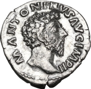 obverse: Marcus Aurelius (161-180).. AR Denarius, 163 AD