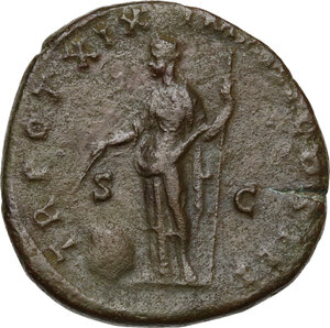 reverse: Marcus Aurelius (161-180).. AE Sestertius, 165 AD