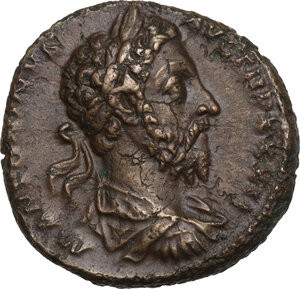 obverse: Marcus Aurelius (161-180).. AE As, 177-178
