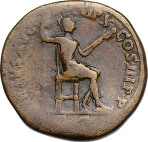 reverse: Marcus Aurelius (161-180).. AE Sestertius, 179-180