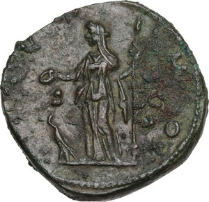reverse: Faustina II (died 176 AD).. AE Dupondius or As, struck under Marcus Aurelius, c. 170-175/6