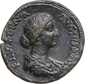 obverse: Faustina II (died 176 AD).. AE Sestertius, struck under Marcus Aurelius