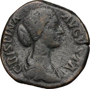 obverse: Crispina, wife of Commodus (died 183 AD).. AE Sestertius, struck under Commodus