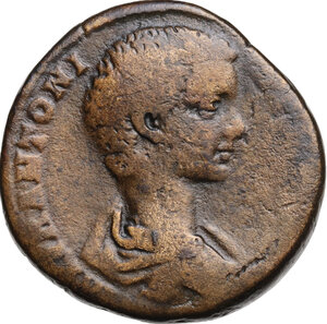 obverse: Caracalla as Caesar (195-198).. AE Sestertius, 197-198 AD
