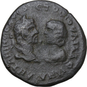 obverse: Caracalla and Julia Domna (198-217).. AE 26.5 mm. Marcianopolis (Moesia Inferior)