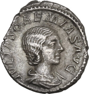 obverse: Julia Soemias, mother of Elagabalus (died 222 AD).. AR Denarius, 218-222