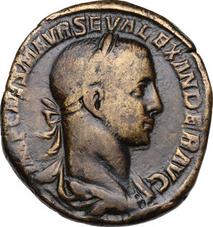obverse: Severus Alexander (222-235).. AE Sestertius, 226 AD