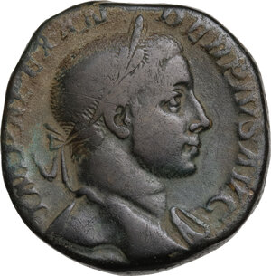 obverse: Severus Alexander (222-235 AD). AE Sestertius, 232 AD